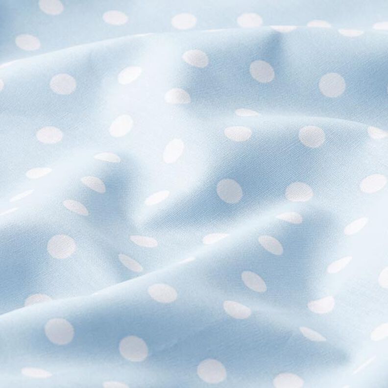 popeline di cotone grandi pois – azzurro/bianco,  image number 2