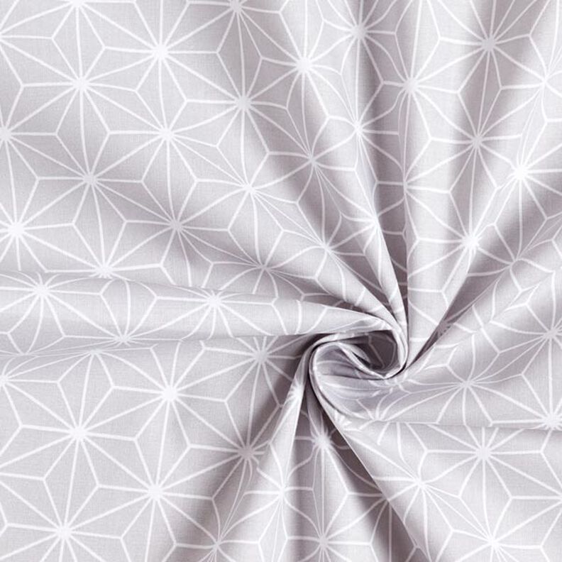 tessuto in cotone cretonne stelle giapponesi Asanoha – grigio,  image number 4