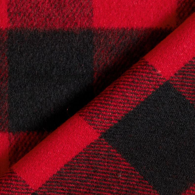 Tessuto per cappotti quadri scozzesi – rosso/nero,  image number 4