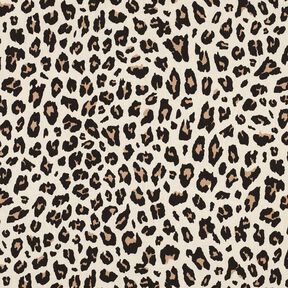 misto lino viscosa stampa leopardata | Poppy Fabrics &ndash; bianco lana/nero, 