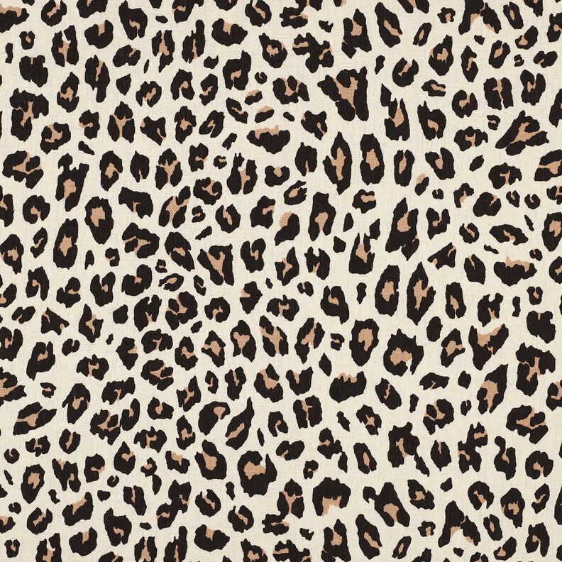 misto lino viscosa stampa leopardata | Poppy Fabrics &ndash; bianco lana/nero,  image number 1