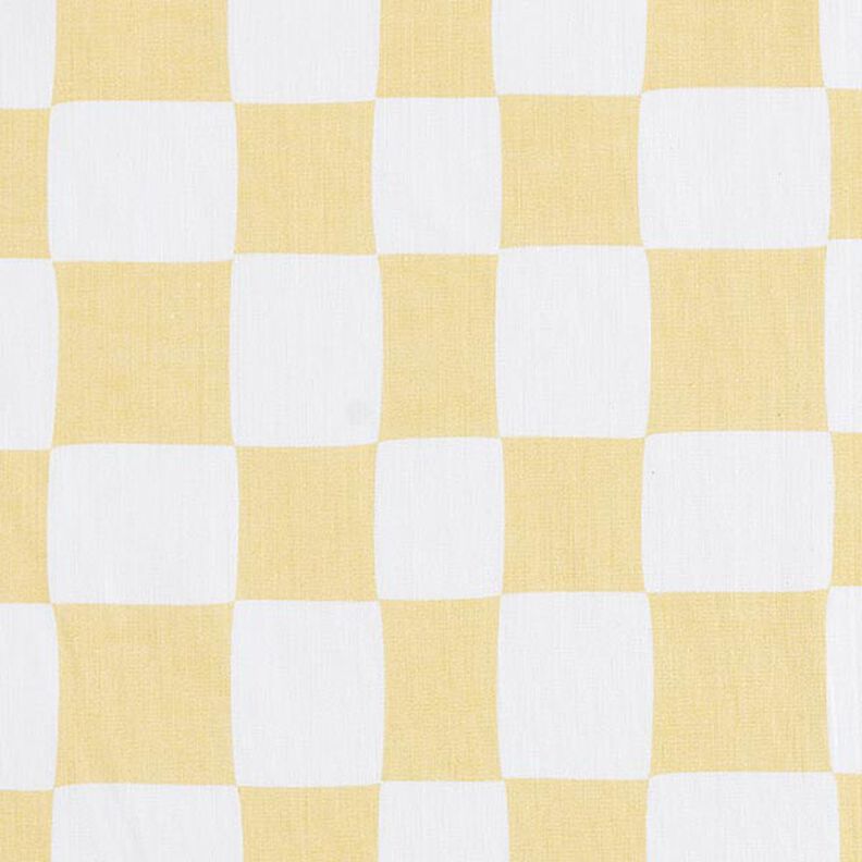 tessuto in cotone cretonne Quadro astratto – bianco/giallo vaniglia,  image number 1
