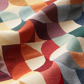 tessuto arredo gobelin Forme retrò – beige chiaro/rosso carminio, 