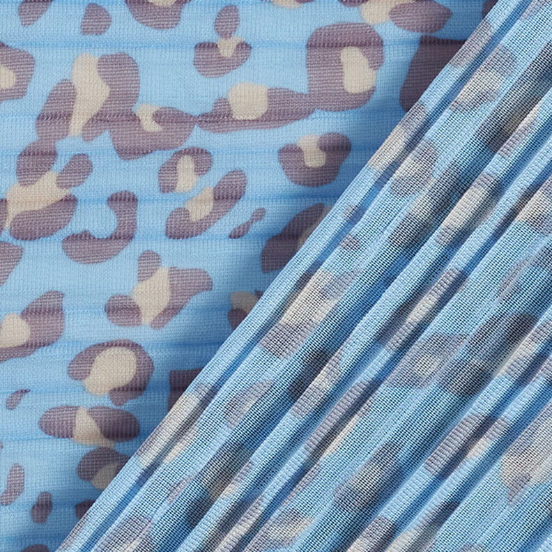 Motivo leopardato plissettato – azzurro,  image number 4