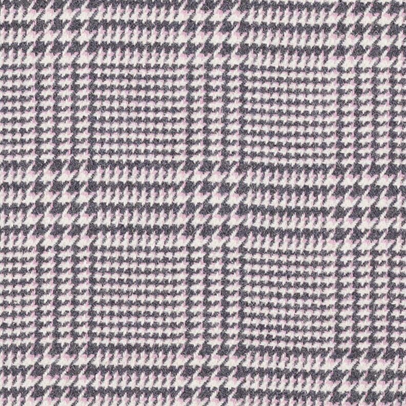 tessuto per cappotti, Principe di Galles – antracite/rosa,  image number 1