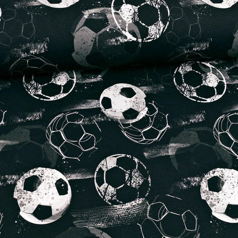 jersey di cotone Reti di calcio | Glitzerpüppi – nero/grigio,  image number 2