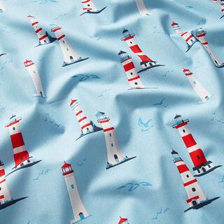 tessuto in cotone cretonne Fari – blu cielo, 