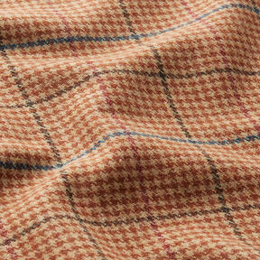 tessuto per cappotti, quadri e pied de poule con effetto glitter – beige/rame, 