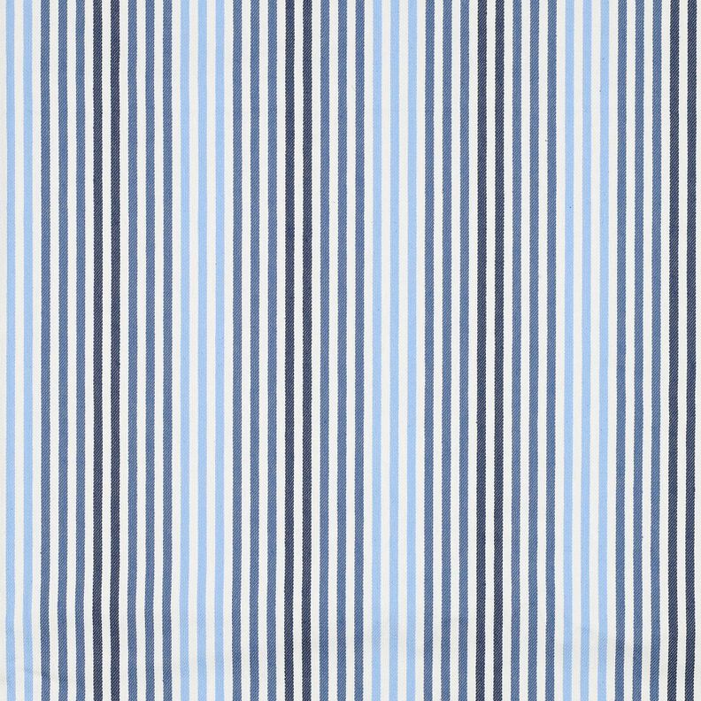 denim Misto cotone righe | Poppy Fabrics – colore blu jeans/bianco lana,  image number 1