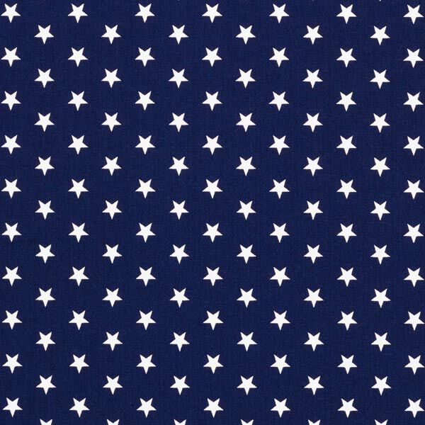 popeline di cotone stelle medio-grandi – blu marino/bianco,  image number 1