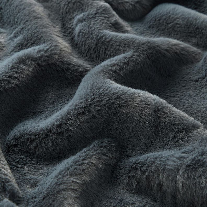 pelliccia sintetica tinta unita – grigio blu,  image number 2