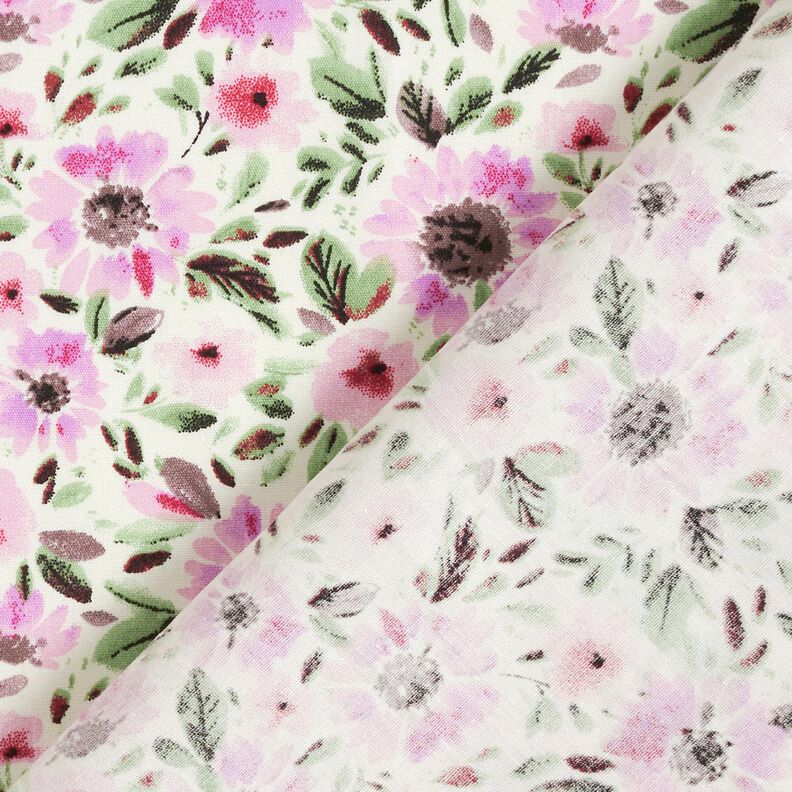Mare di fiori in popeline di cotone – violetto pastello/bianco,  image number 4