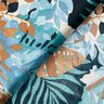 tessuto crêpe satin Palme e Monstera – blu brillante/nero-azzurro | Resto 130cm,  thumbnail number 4