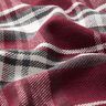 Tessuto per cappotto con retro in pelliccia quadrettato – rosso Bordeaux/grigio ardesia,  thumbnail number 2