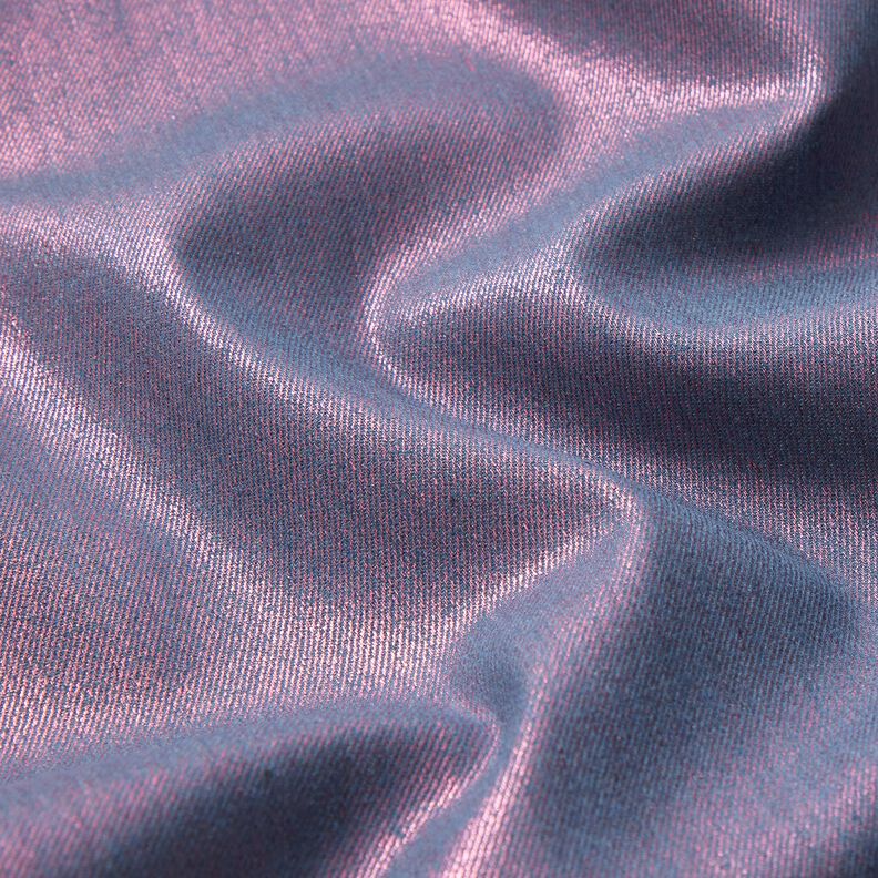 Denim elasticizzato Metallic – grigio blu/rosa fucsia acceso,  image number 3
