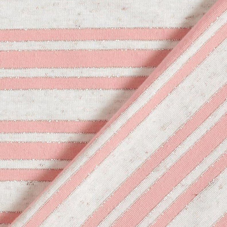 jersey di viscosa, righe glitter irregolari – bianco lana/rosé,  image number 4