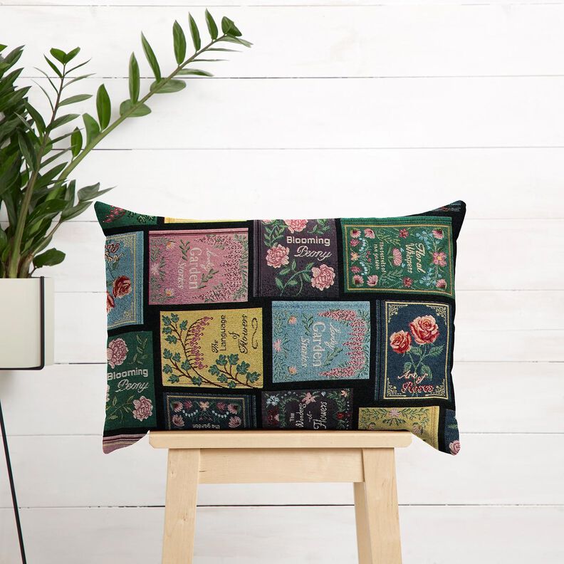 tessuto arredo gobelin Copertina del libro – nero/rosso merlot,  image number 5