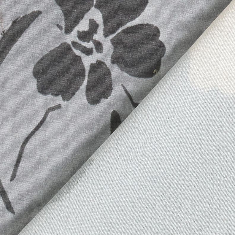 Tessuto viscosa con fiori ad acquerello – grigio,  image number 4