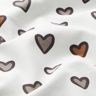 jersey di cotone Cuori variopinti – bianco, 