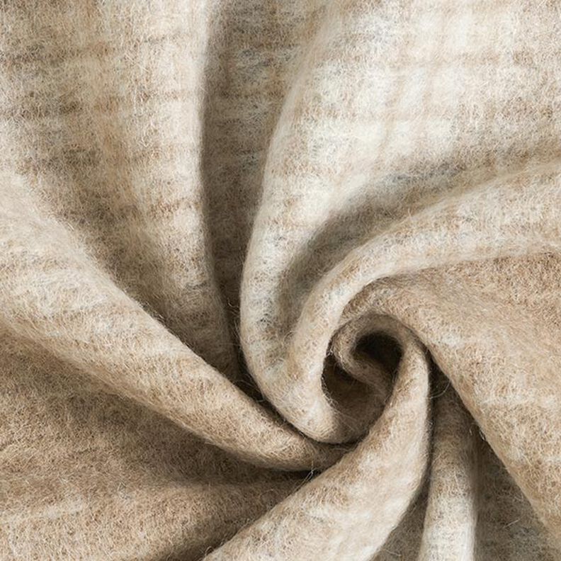 tessuto a maglia per cappotti Quadri sfumati – beige/grigio chiaro,  image number 3