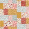 tessuto in cotone cretonne effetto patchwork – bianco/salmone,  thumbnail number 1