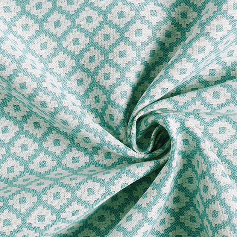 Tessuto jacquard da esterni losanghe – menta,  image number 3