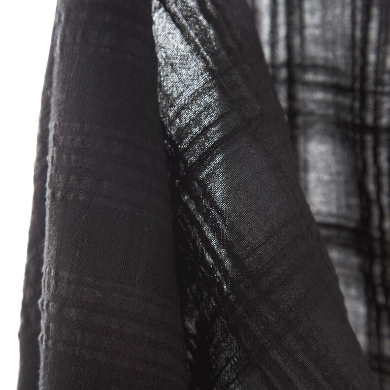 Tessuto Seersucker di misto cotone-viscosa – nero,  image number 3