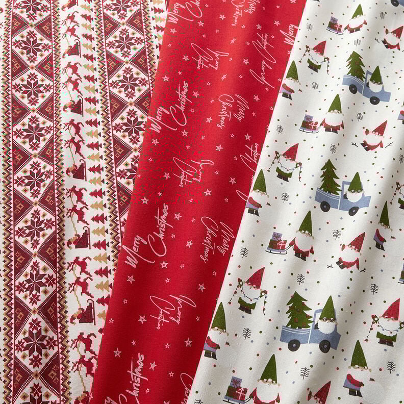 tessuto arredo tessuti canvas Auguri di Natale – rosso/bianco,  image number 5