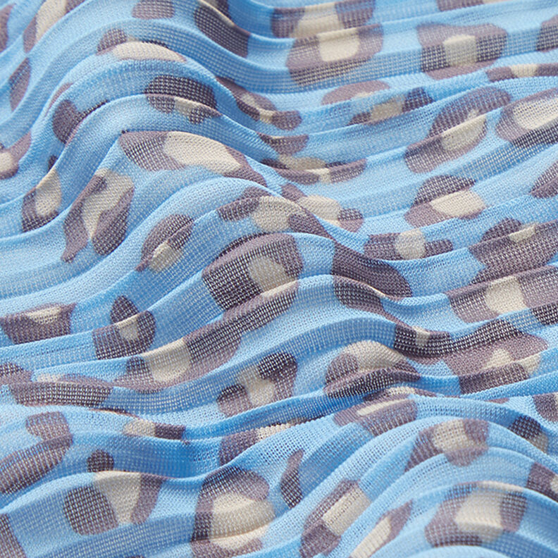 Motivo leopardato plissettato – azzurro,  image number 2