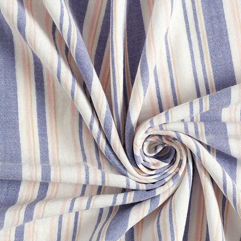 mussolina / tessuto doppio increspato righe tinte in filo | Poppy – bianco/blu marino,  image number 3
