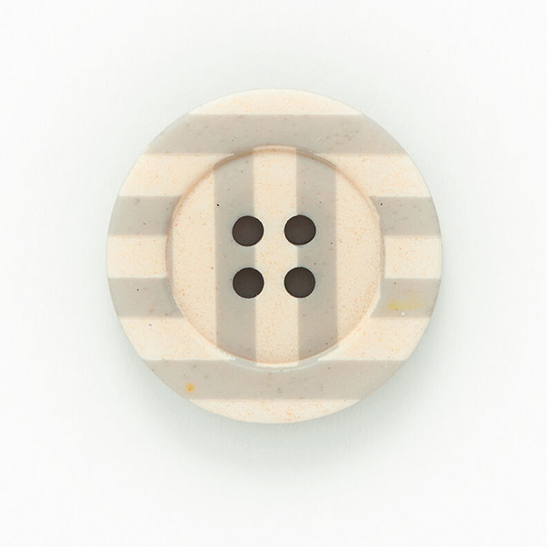 bottone a righe, 4 fori  – grigio chiaro/albicocca,  image number 1