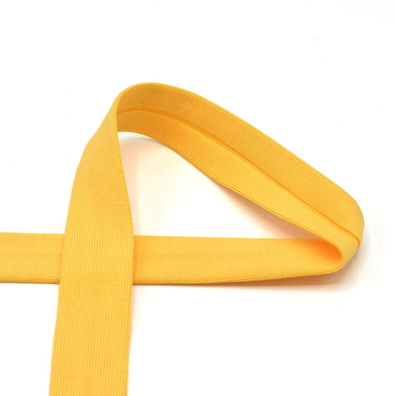 Nastro in sbieco jersey di cotone [20 mm] – giallo sole,  image number 1