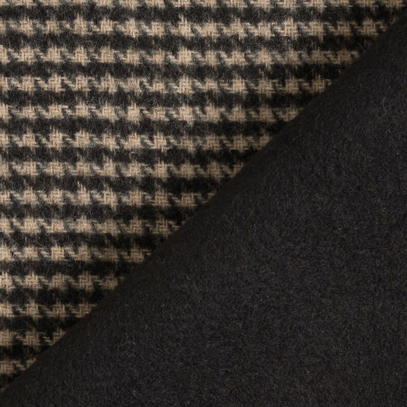 Tessuto per cappotti double face pied de poule/Tinta unita – grigio chiaro/nero,  image number 5