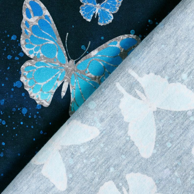 jersey di cotone Farfalle con sfumature di colori | Glitzerpüppi – blu notte,  image number 4