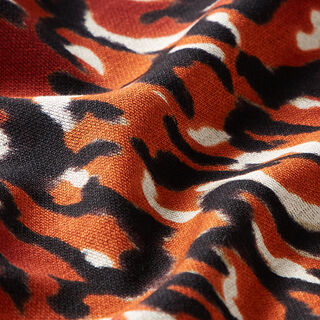 jersey romanit, motivo leopardato astratto – terracotta, 