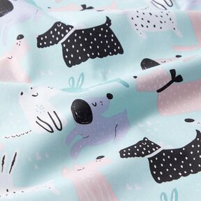 tessuto in cotone cretonne Cani astratti – blu cielo/rosé, 