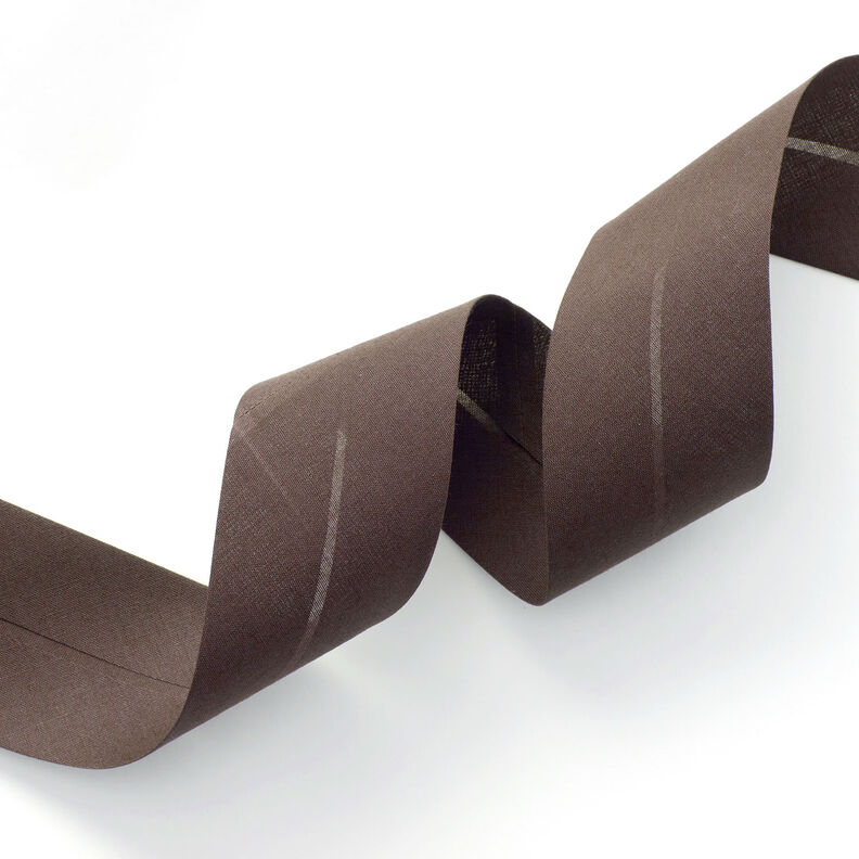 Nastro in sbieco Polycotton [50 mm] – marrone scuro,  image number 1