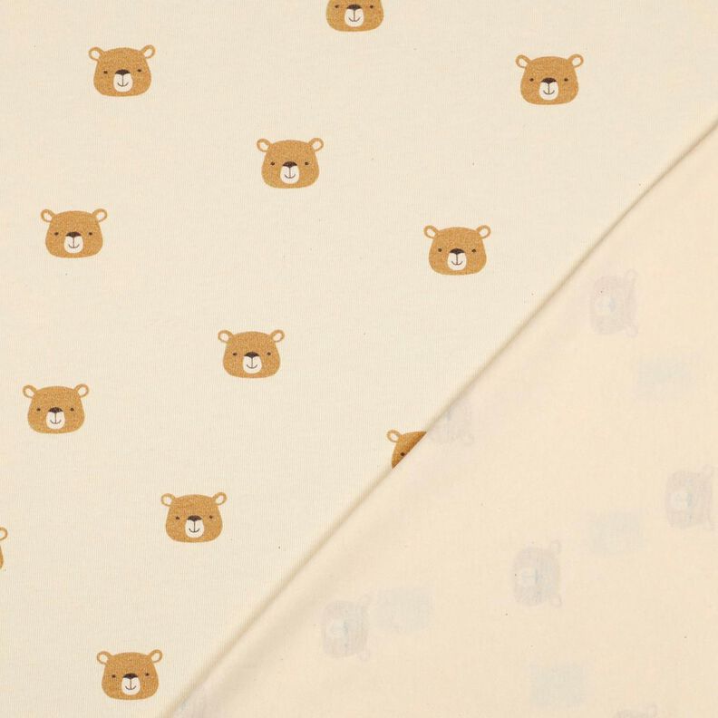 GOTS jersey di cotone orsi | Poppy Fabrics – bianco lana/marrone chiaro, image number 4