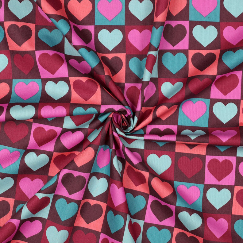 popeline di cotone Cuori di diamante | Poppy Fabrics – rosso borgogna, image number 3