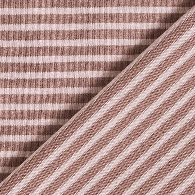 Jersey in cotone a righe sottili – rosa antico chiaro/rosa antico scuro,  image number 4