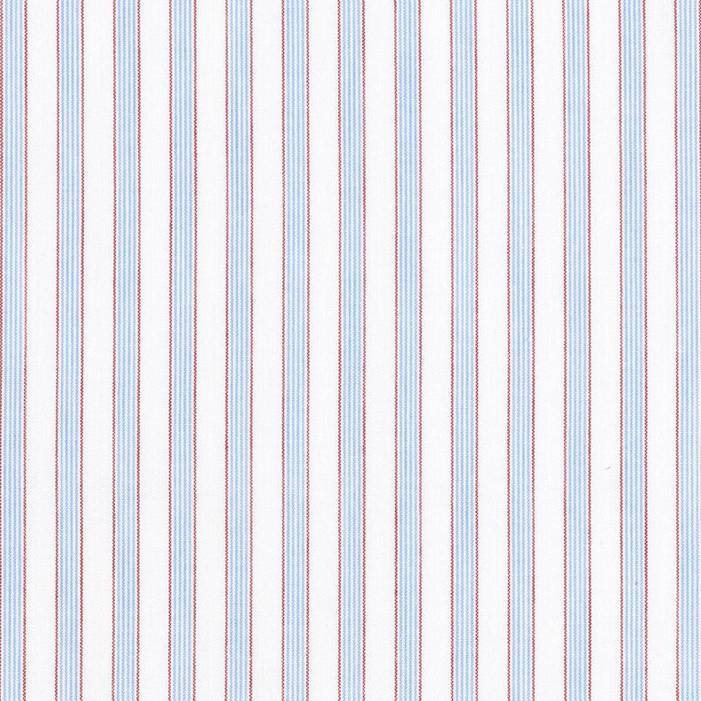 Tessuto di cotone a righe bicolori – bianco/azzurro,  image number 1