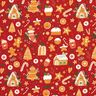tessuto in cotone popeline panpepato – rosso carminio/senape,  thumbnail number 1