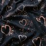 jersey di cotone Cuori con riflessi dorati | Glitzerpüppi – nero-azzurro/rosa antico scuro,  thumbnail number 2