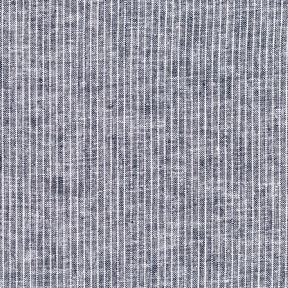 misto cotone-lino Righe sottili – blu notte/bianco, 