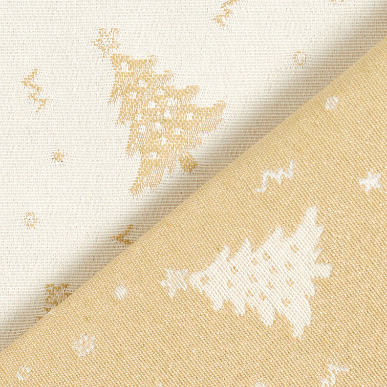 tessuto arredo Jacquard lurex Piccoli abeti – beige chiaro/oro,  image number 4