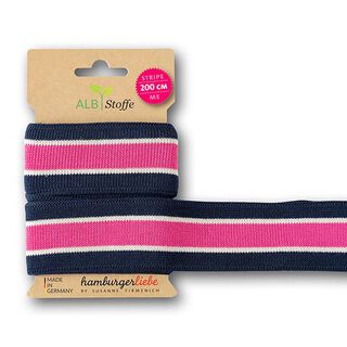 nastri jacquard bio Stripe Me Icon  [200 cm | 3,5 cm] | Albstoffe – blu marino/pink, 