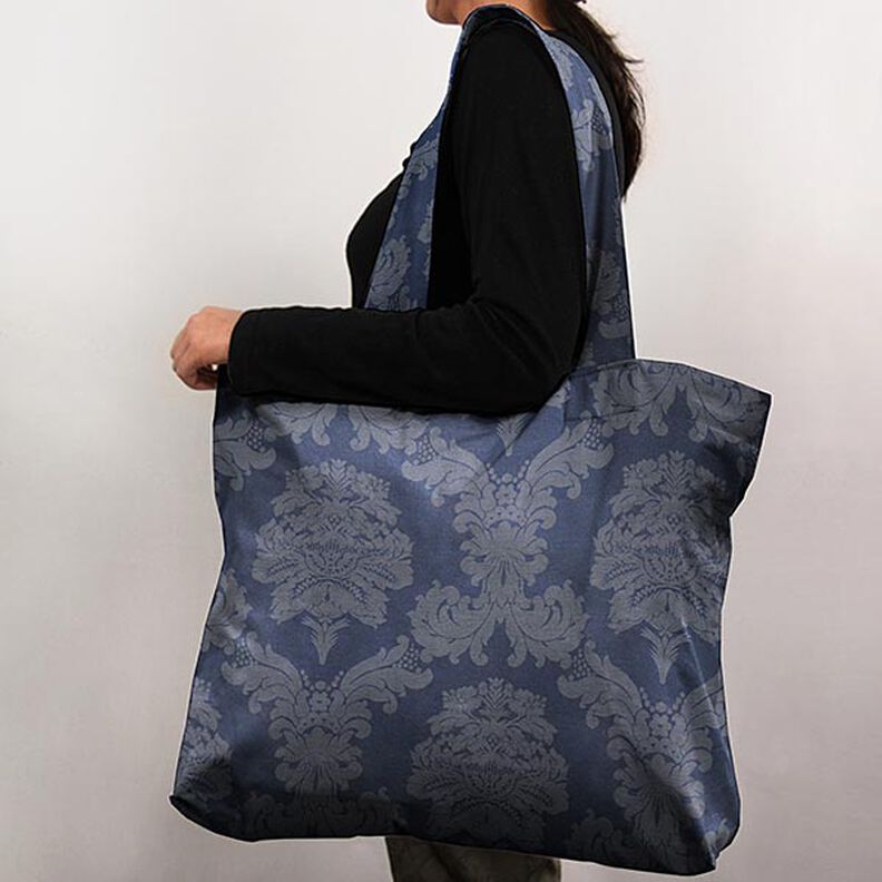 tessuto arredo Jacquard Damasco 280 cm – blu reale,  image number 6