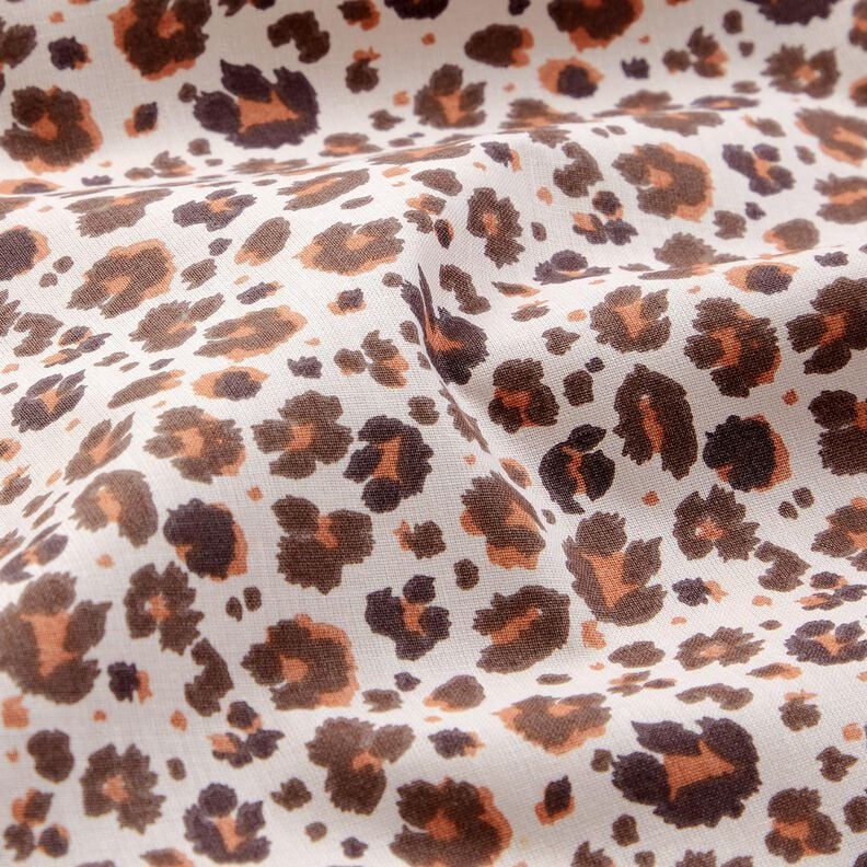 tessuto in cotone cretonne grandi macchie di leopardo – marrone medio/beige chiaro,  image number 2