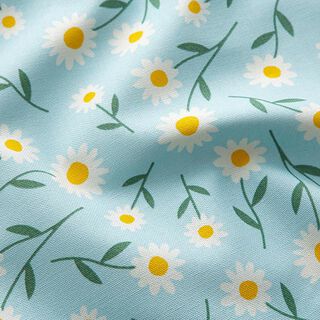 tessuto arredo mezzo panama margheritine – azzurro baby/bianco, 