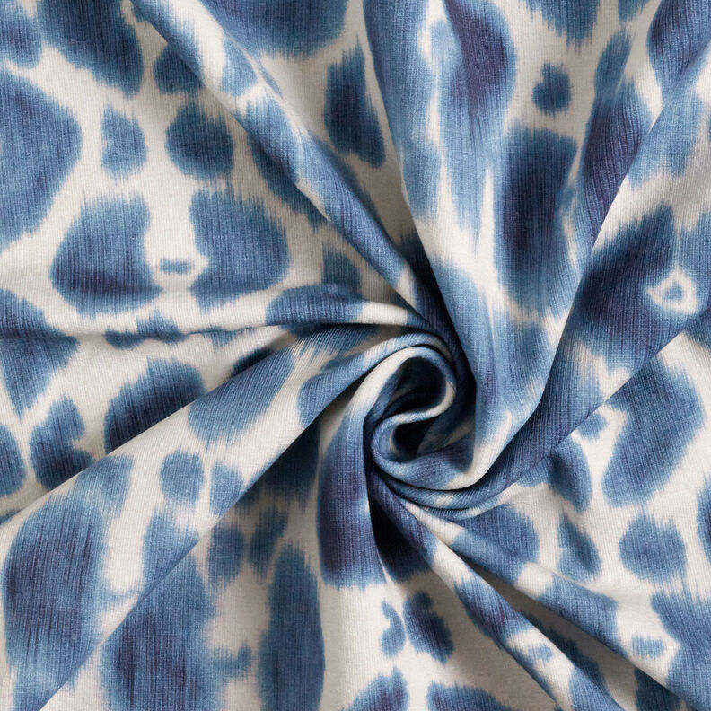 GOTS French terry Batik con motivo leopardato | TCC x LOOKS by Wolfgang Joop – blu brillante/crema,  image number 5